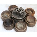 A Set Of Crypto Peerless Omatic Pie Moulds Die And Platform. The Blocker Is Heated And Including Six Platforms G110 3.1/8" A Set Of Crypto Peerless Omatic Pie Moulds Die And Platform. The Blocker Is Heated And Including Six Platforms G110 3.1/8"